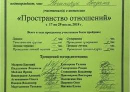 Простір відносин сертифікат-min Нечипорук Психолог та психотерапевт Київ